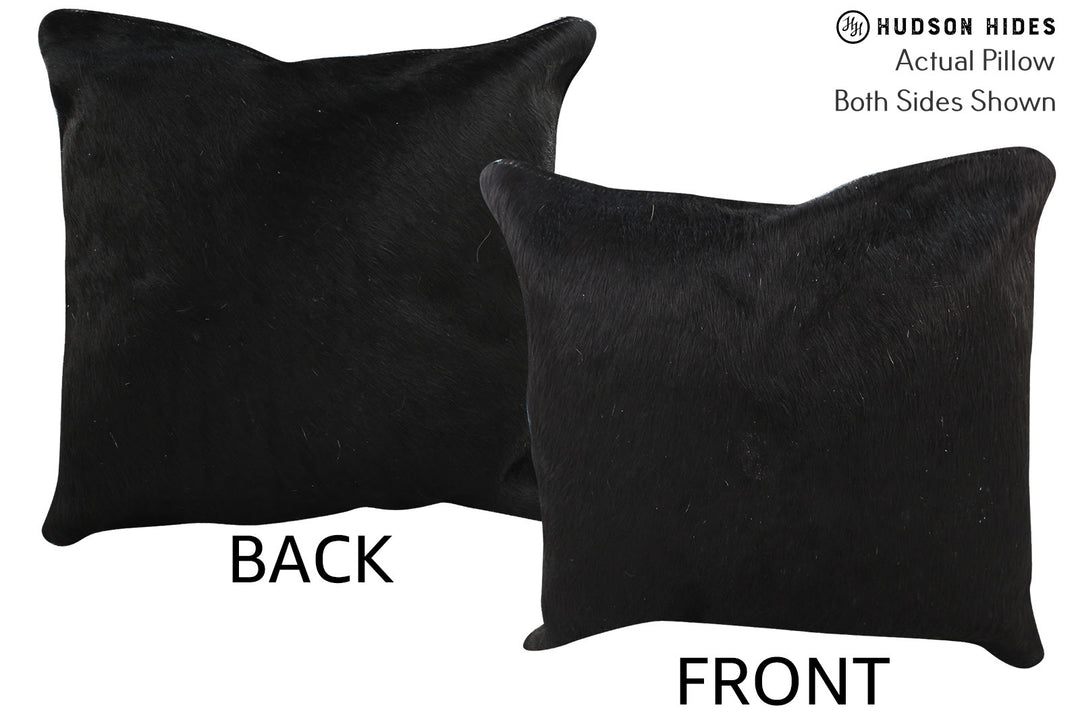 Solid Black Pillow 16"x16"#74837 by Hudson Hides