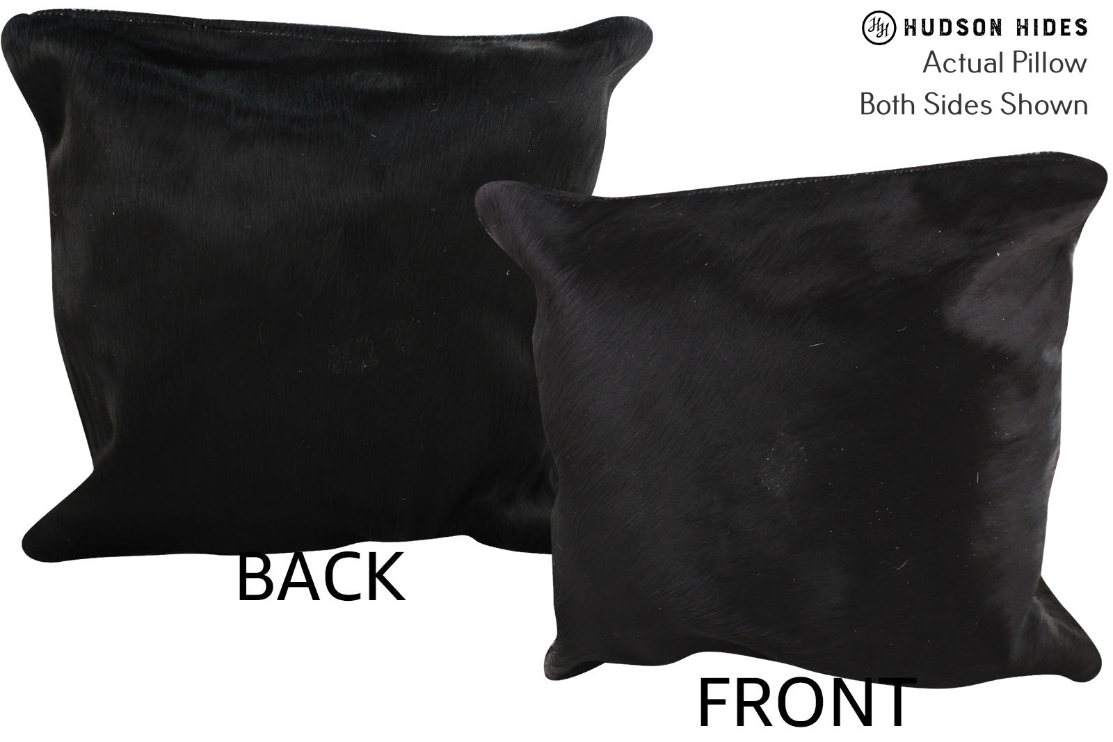 Solid Black Cowhide Pillow #74841