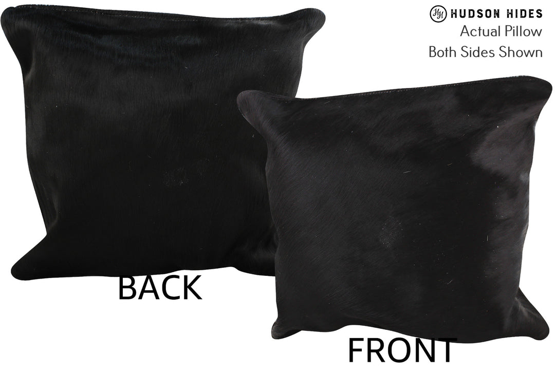 Solid Black Pillow 16"x16"#74841 by Hudson Hides