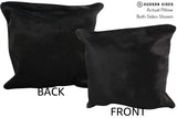 Solid Black 16"x16" Brazilian Cowhide Pillow #74841 by Hudson Hides