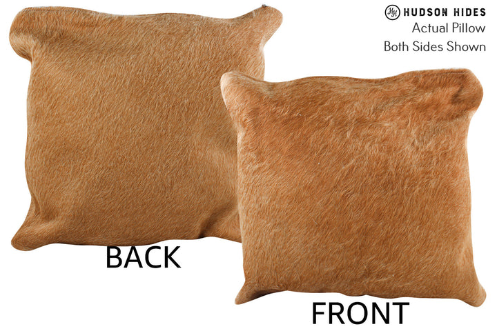 Solid Brown 16"x16" Brazilian Cowhide Pillow #74842 by Hudson Hides