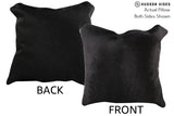 Solid Black 16"x16" Brazilian Cowhide Pillow #74846 by Hudson Hides