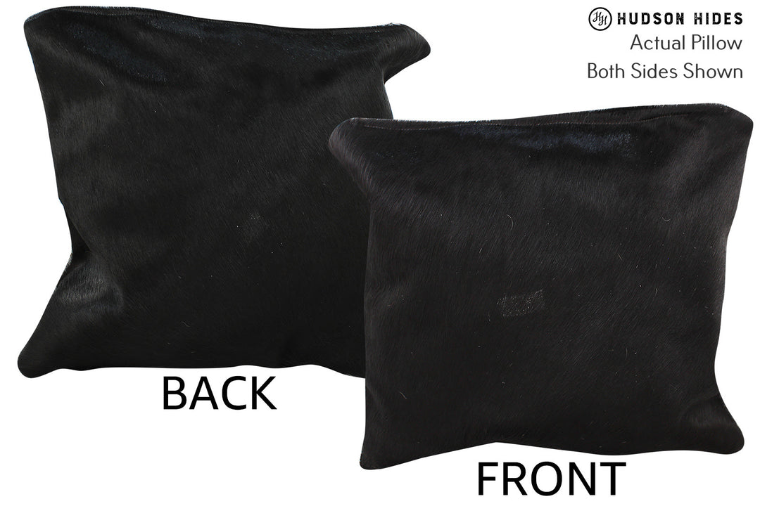 Solid Black Pillow 16"x16"#74850 by Hudson Hides