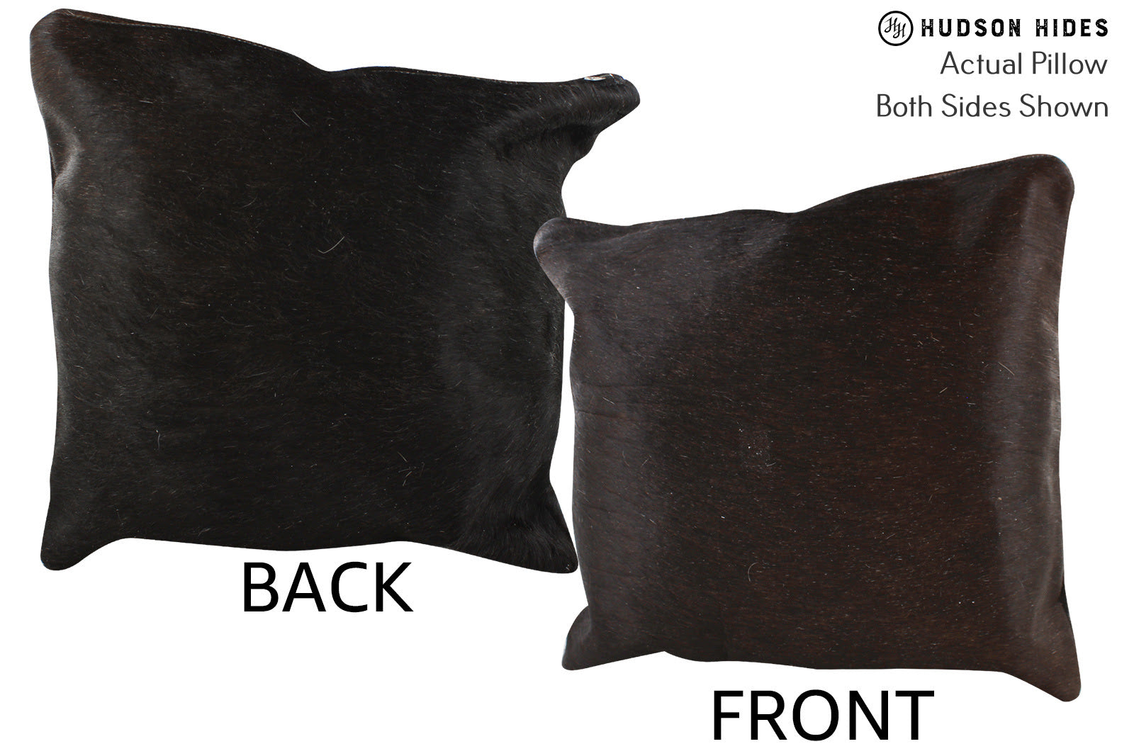 Solid Black Cowhide Pillow #74855