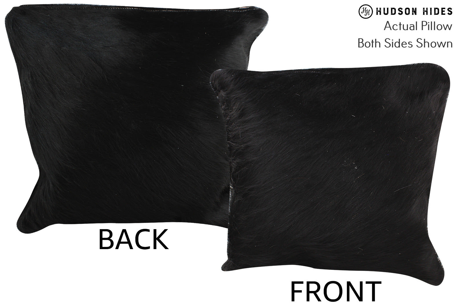 Solid Black Cowhide Pillow #74859