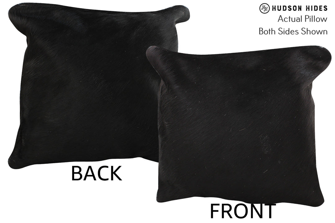 Solid Black Pillow 16"x16"#74864 by Hudson Hides
