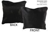 Solid Black 16"x16" Brazilian Cowhide Pillow #74874 by Hudson Hides