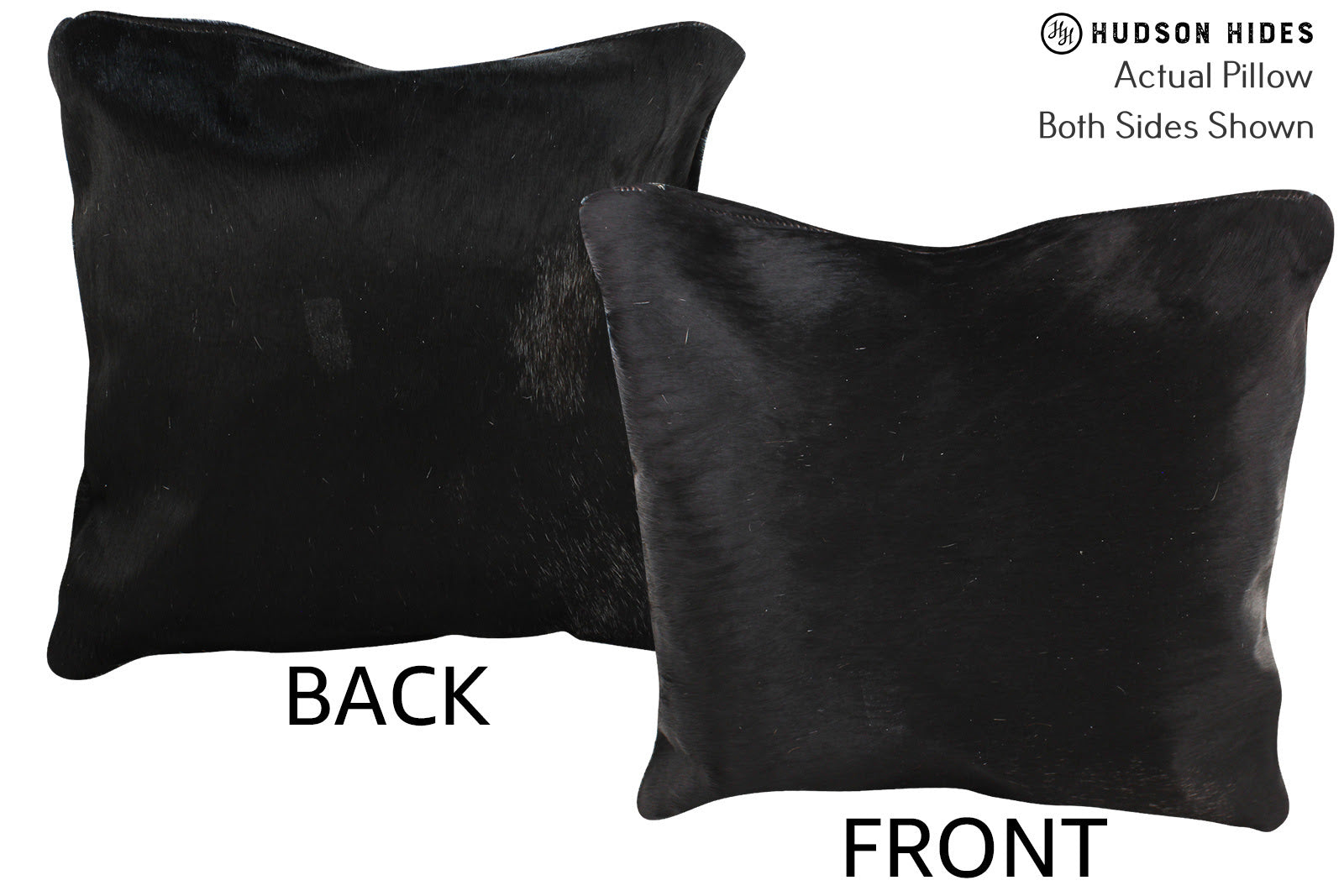 Solid Black Cowhide Pillow #74874