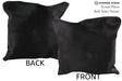 Solid Black 16"x16" Brazilian Cowhide Pillow #74877 by Hudson Hides