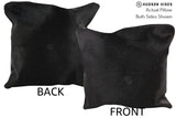Solid Black 16"x16" Brazilian Cowhide Pillow #74877 by Hudson Hides