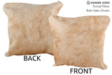 Beige 16"x16" Brazilian Cowhide Pillow #74878 by Hudson Hides