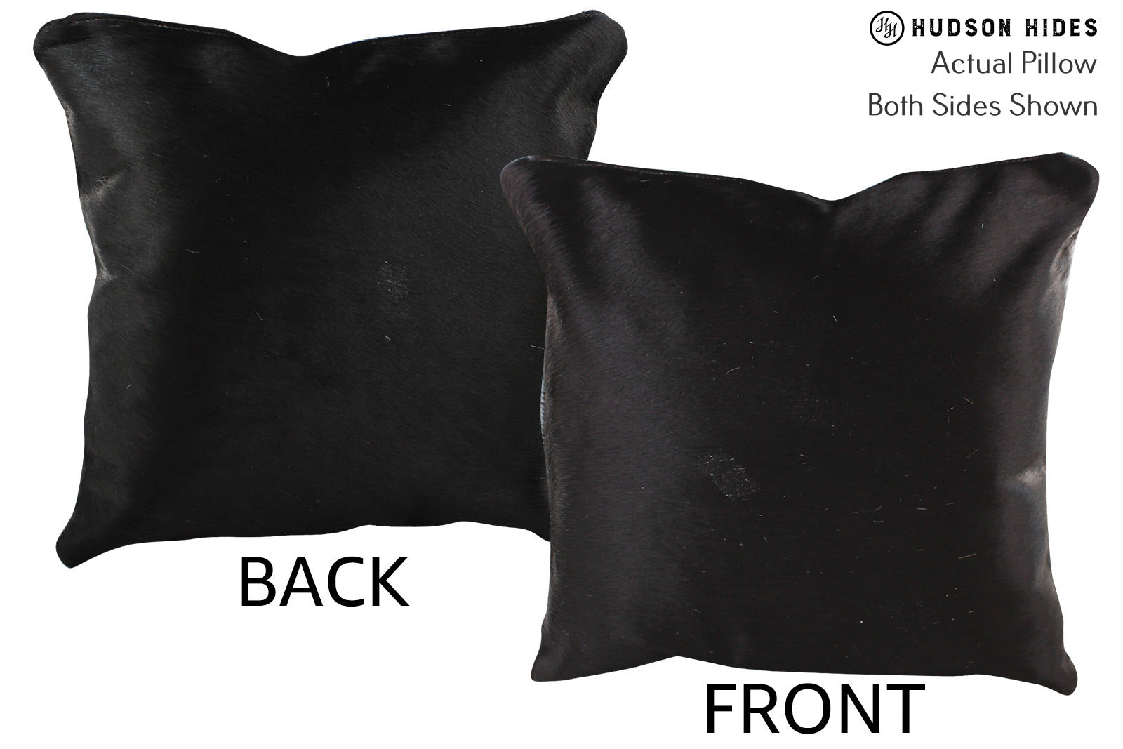 Solid Black Cowhide Pillow #74882