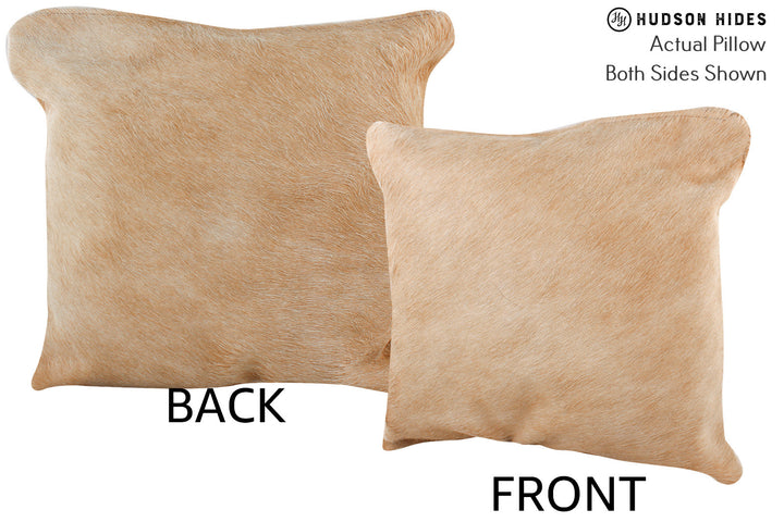 Beige 16"x16" Brazilian Cowhide Pillow #74887 by Hudson Hides