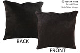 Solid Black 16"x16" Brazilian Cowhide Pillow #74888 by Hudson Hides
