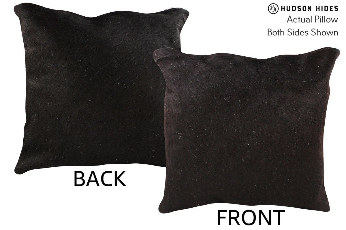 Solid Black Cowhide Pillow #74888
