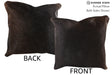 Solid Black 16"x16" Brazilian Cowhide Pillow #74891 by Hudson Hides