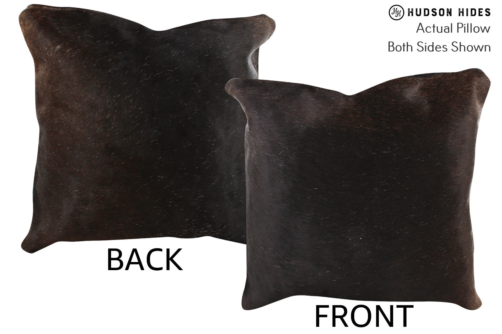 Solid Black Cowhide Pillow #74891