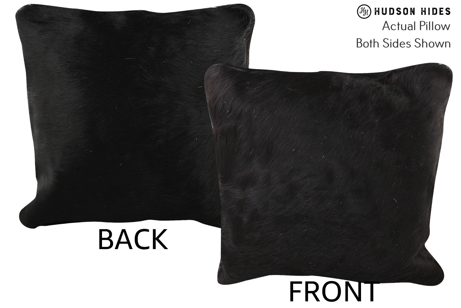 Solid Black Cowhide Pillow #74896