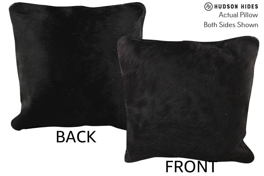 Solid Black Pillow 16"x16"#74896 by Hudson Hides