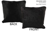Solid Black 16"x16" Brazilian Cowhide Pillow #74896 by Hudson Hides