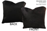 Solid Black 16"x16" Brazilian Cowhide Pillow #74902 by Hudson Hides