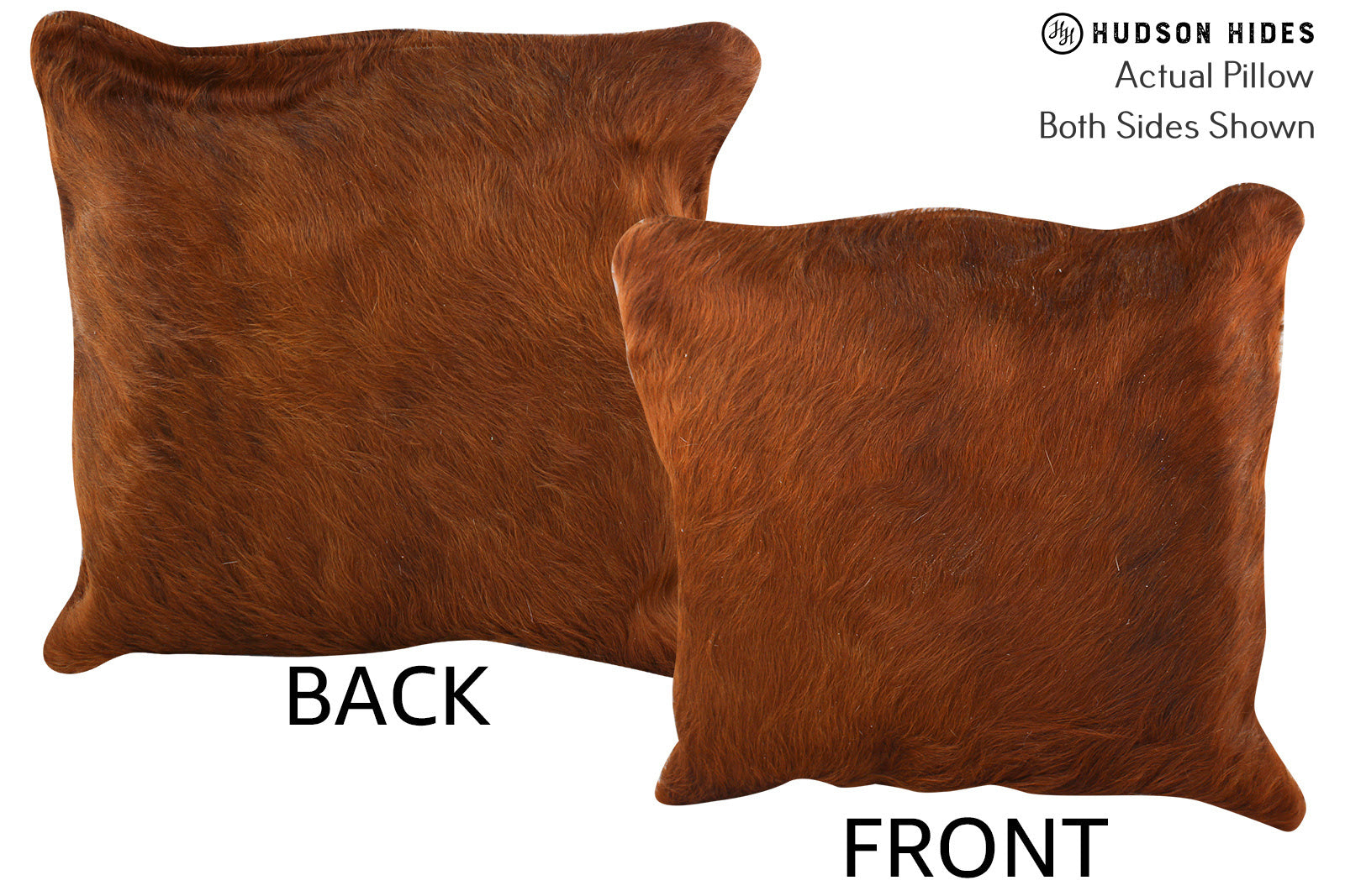 Solid Brown Cowhide Pillow #74904