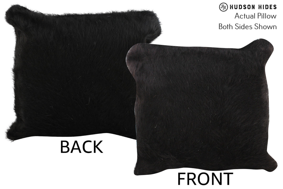 Solid Black Pillow 16"x16"#74906 by Hudson Hides