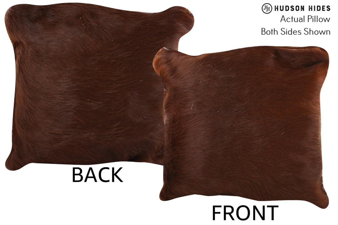 Solid Brown Pillow 16"x16"#74911 by Hudson Hides