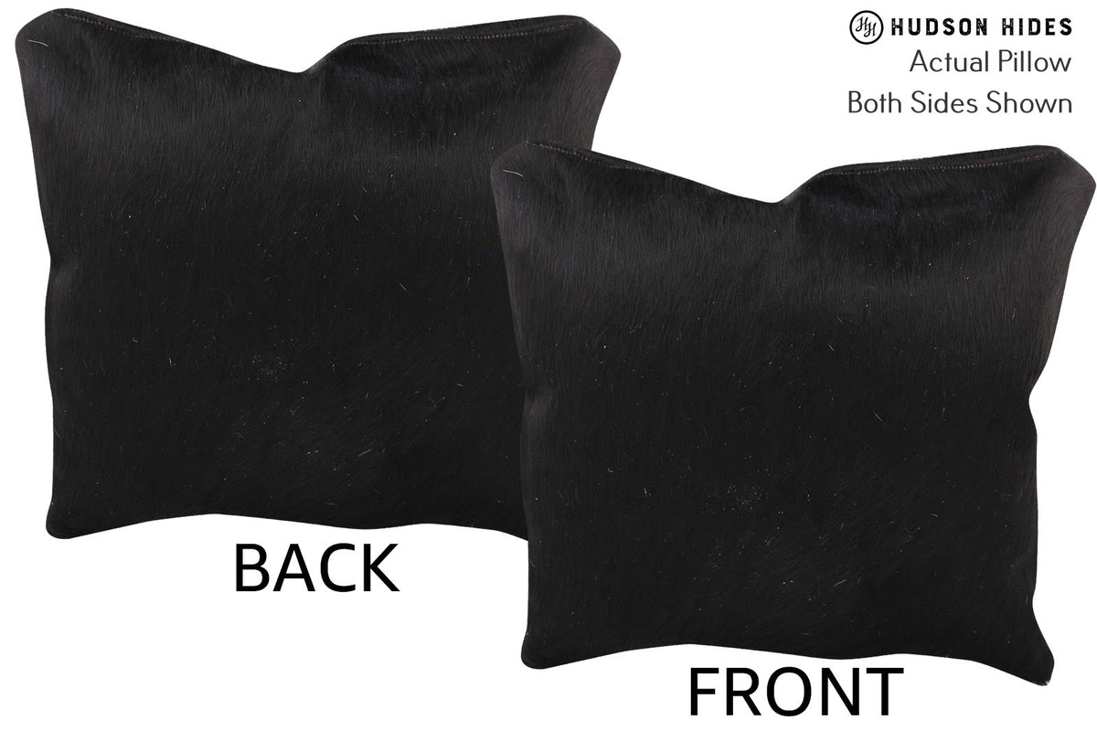 Solid Black Cowhide Pillow #74912