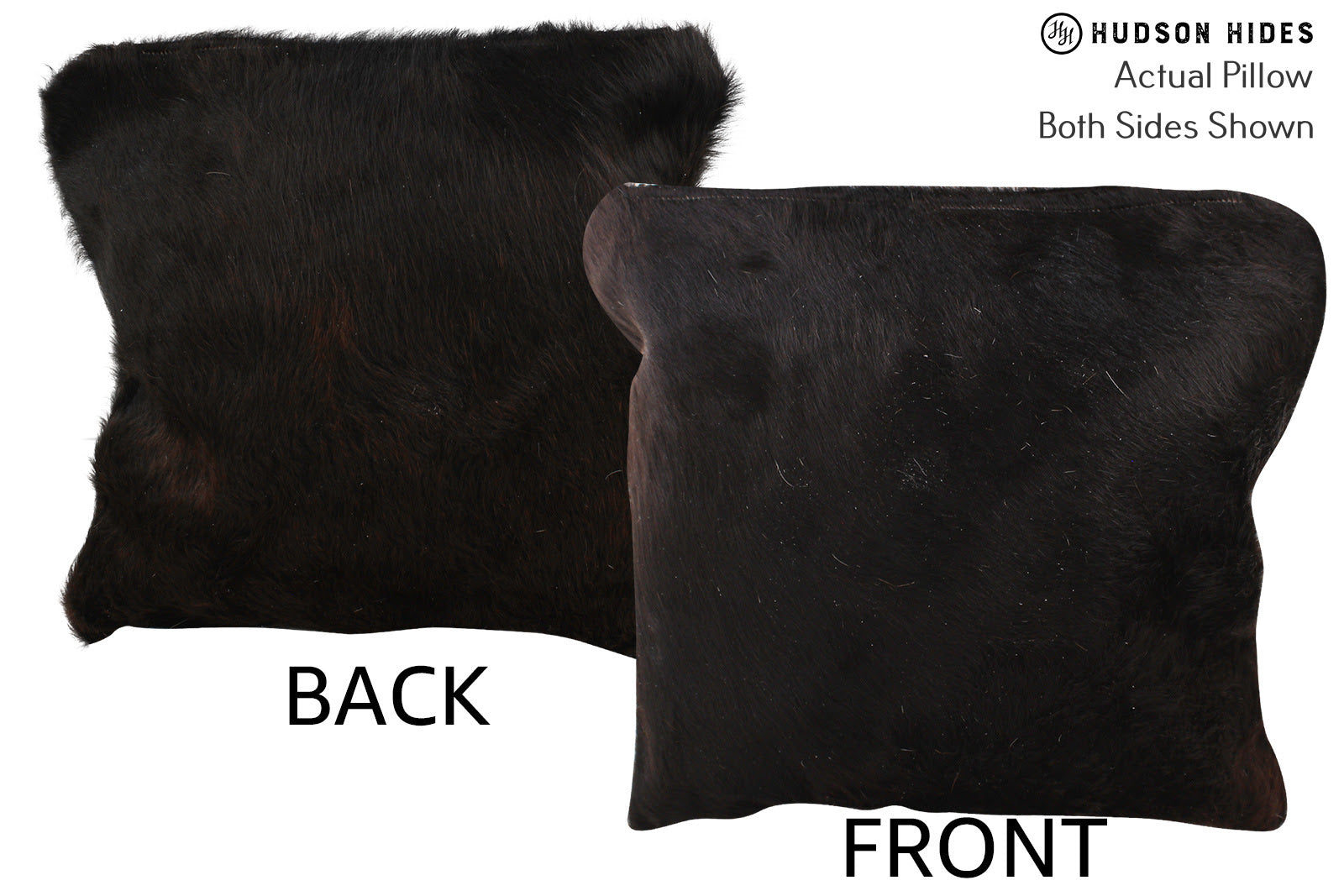 Solid Black Cowhide Pillow #74916