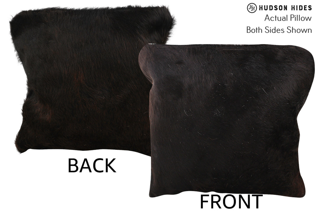 Solid Black Pillow 16"x16"#74916 by Hudson Hides