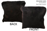 Solid Black 16"x16" Brazilian Cowhide Pillow #74916 by Hudson Hides