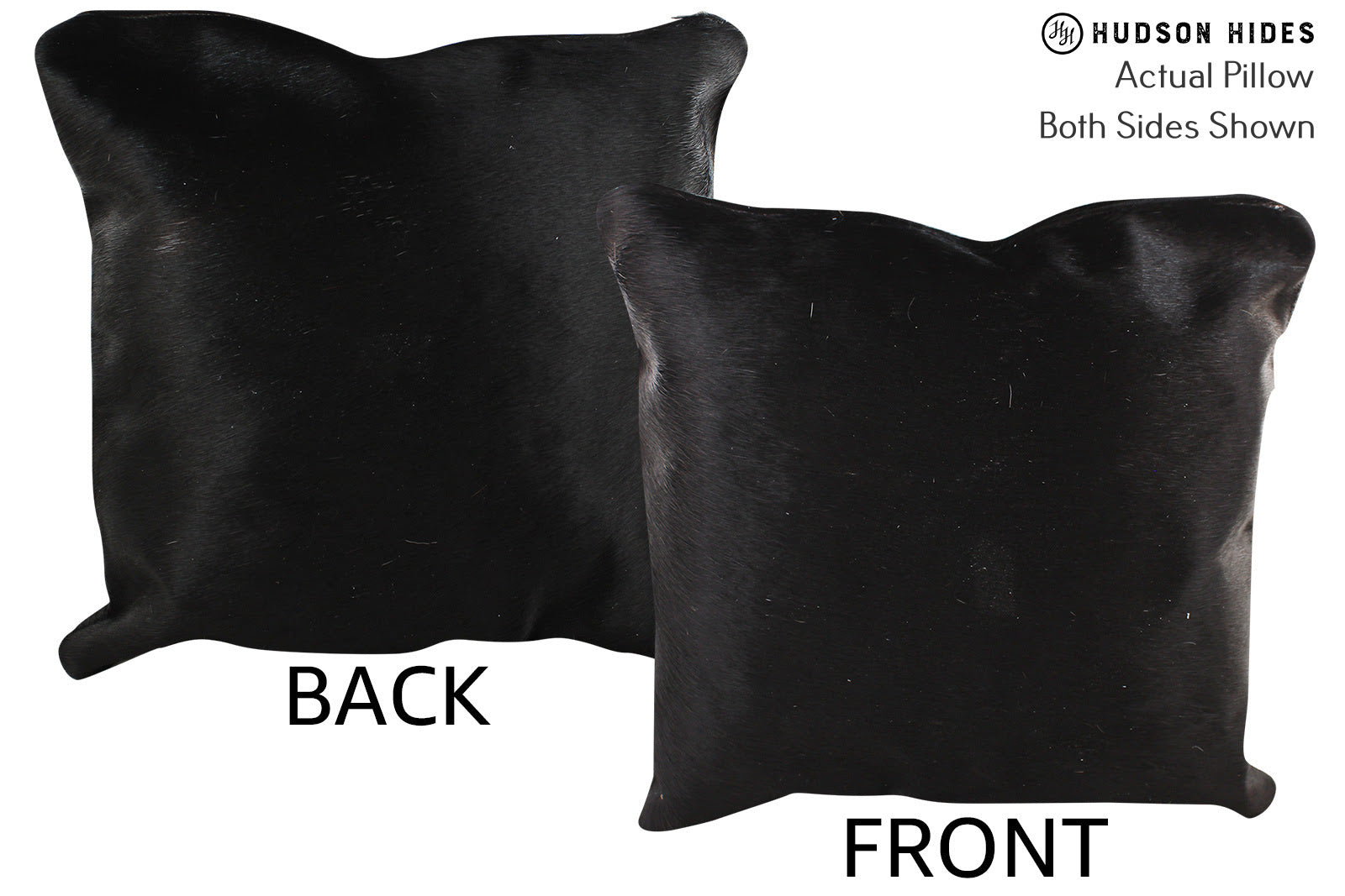 Solid Black Cowhide Pillow #74920