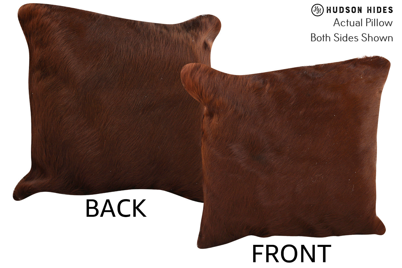 Solid Brown Cowhide Pillow #74921