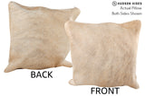Beige 16"x16" Brazilian Cowhide Pillow #74923 by Hudson Hides
