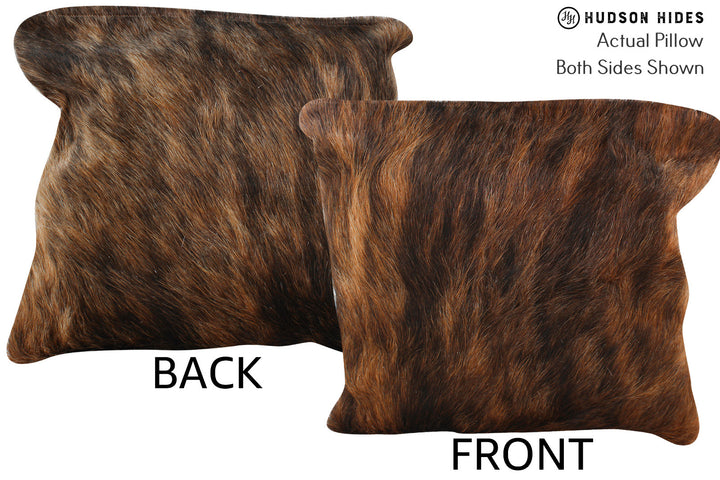Dark Brindle 16"x16" Brazilian Cowhide Pillow #74925 by Hudson Hides