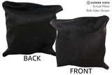 Solid Black 16"x16" Brazilian Cowhide Pillow #74926 by Hudson Hides