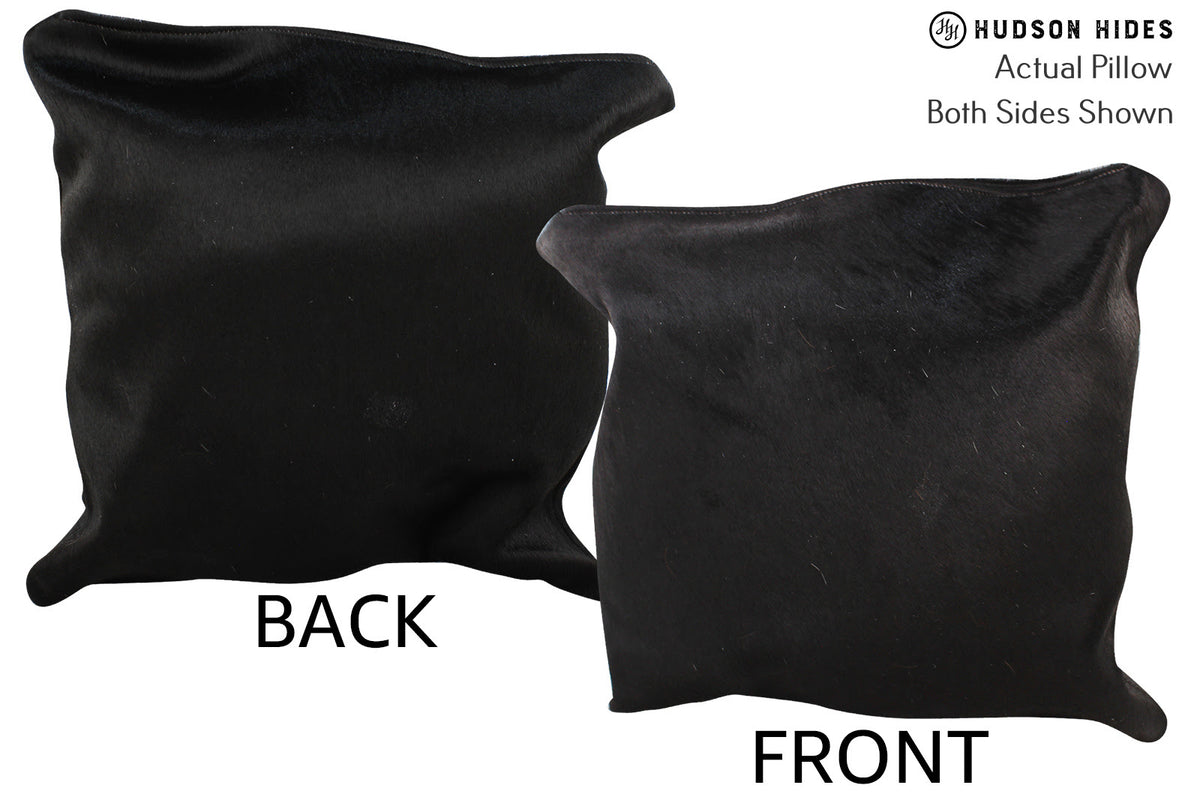 Solid Black Cowhide Pillow #74926