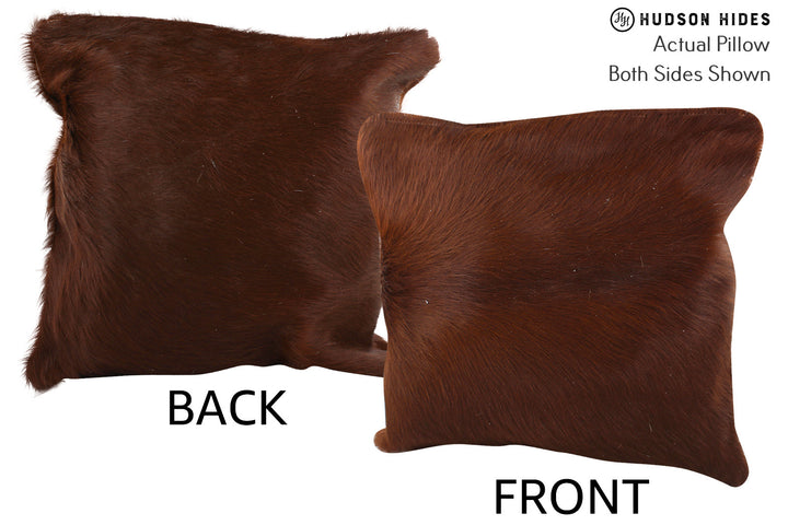 Solid Brown 16"x16" Brazilian Cowhide Pillow #74941 by Hudson Hides
