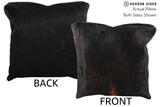 Solid Black 16"x16" Brazilian Cowhide Pillow #74942 by Hudson Hides