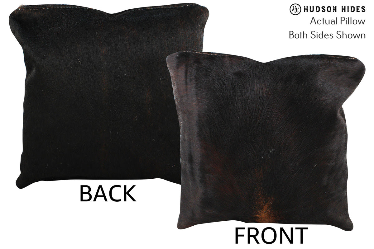 Solid Black Cowhide Pillow #74942