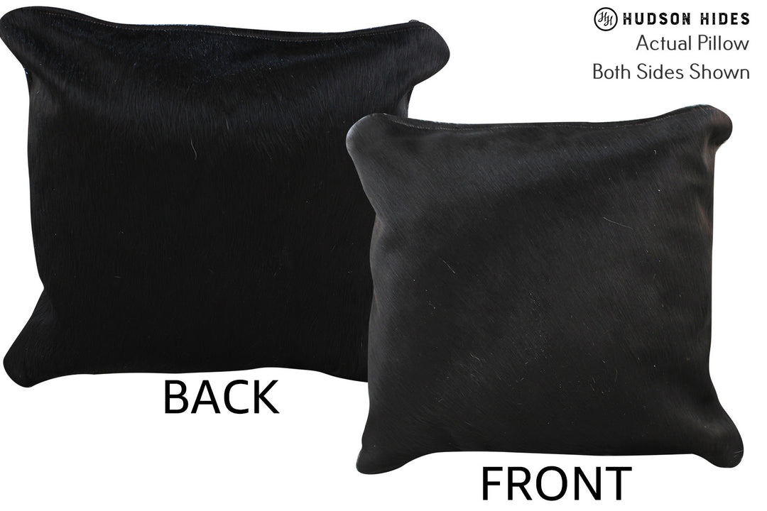 Solid Black Pillow 16"x16"#74949 by Hudson Hides
