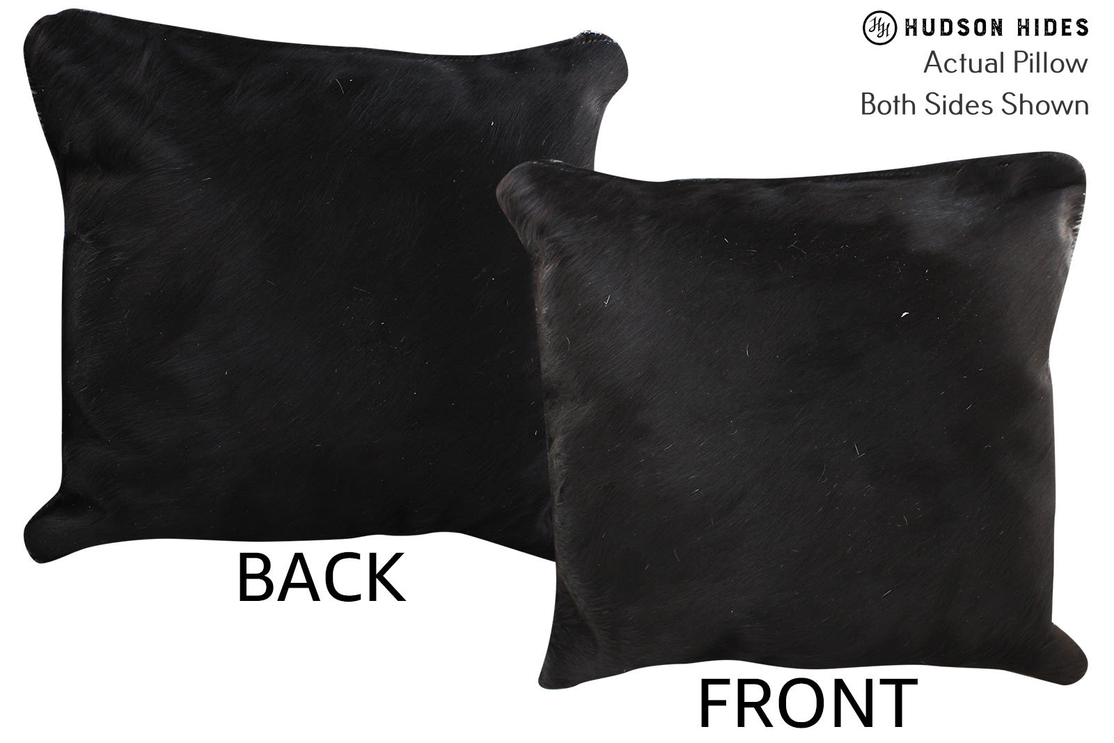 Solid Black Cowhide Pillow #74953