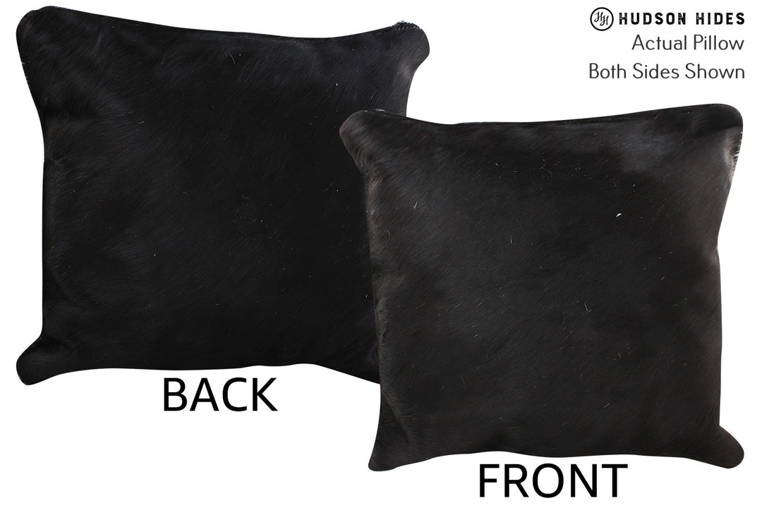 Solid Black Pillow 16"x16"#74953 by Hudson Hides