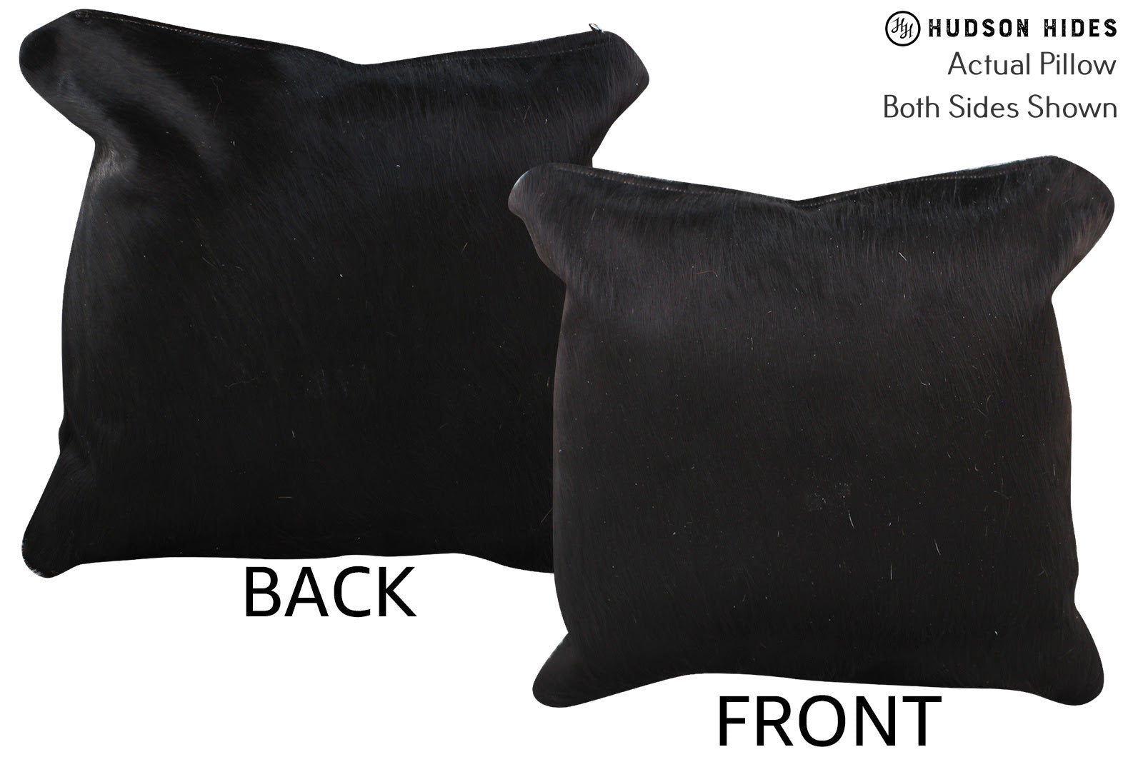Solid Black Cowhide Pillow #74970