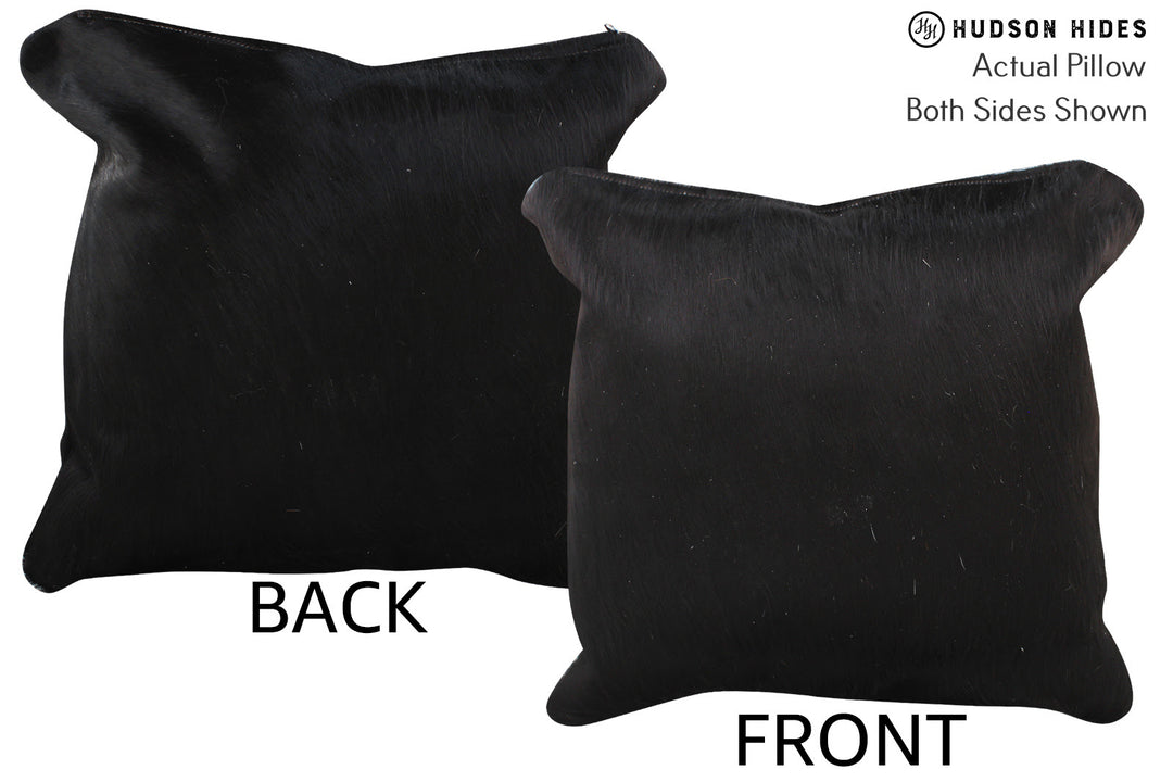 Solid Black Pillow 16"x16"#74970 by Hudson Hides
