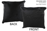 Solid Black 16"x16" Brazilian Cowhide Pillow #74976 by Hudson Hides