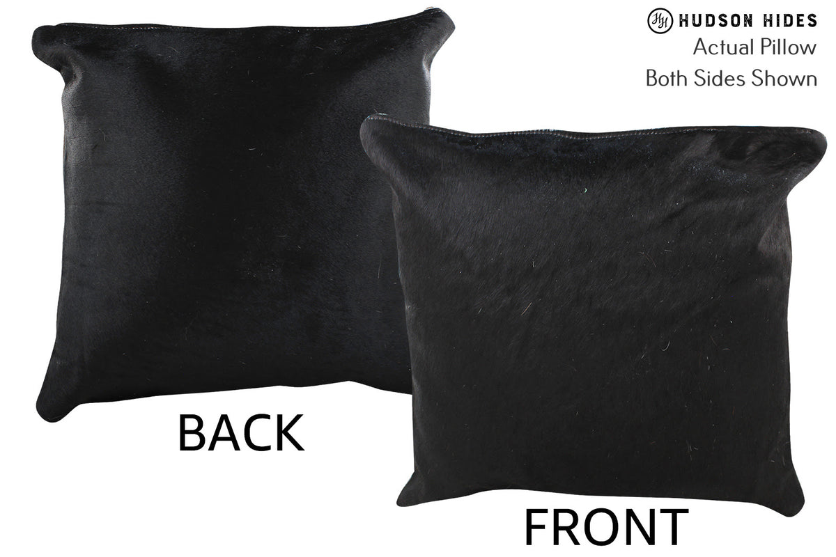 Solid Black Cowhide Pillow #74976
