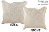 Solid White 16"x16" Brazilian Cowhide Pillow #74985 by Hudson Hides