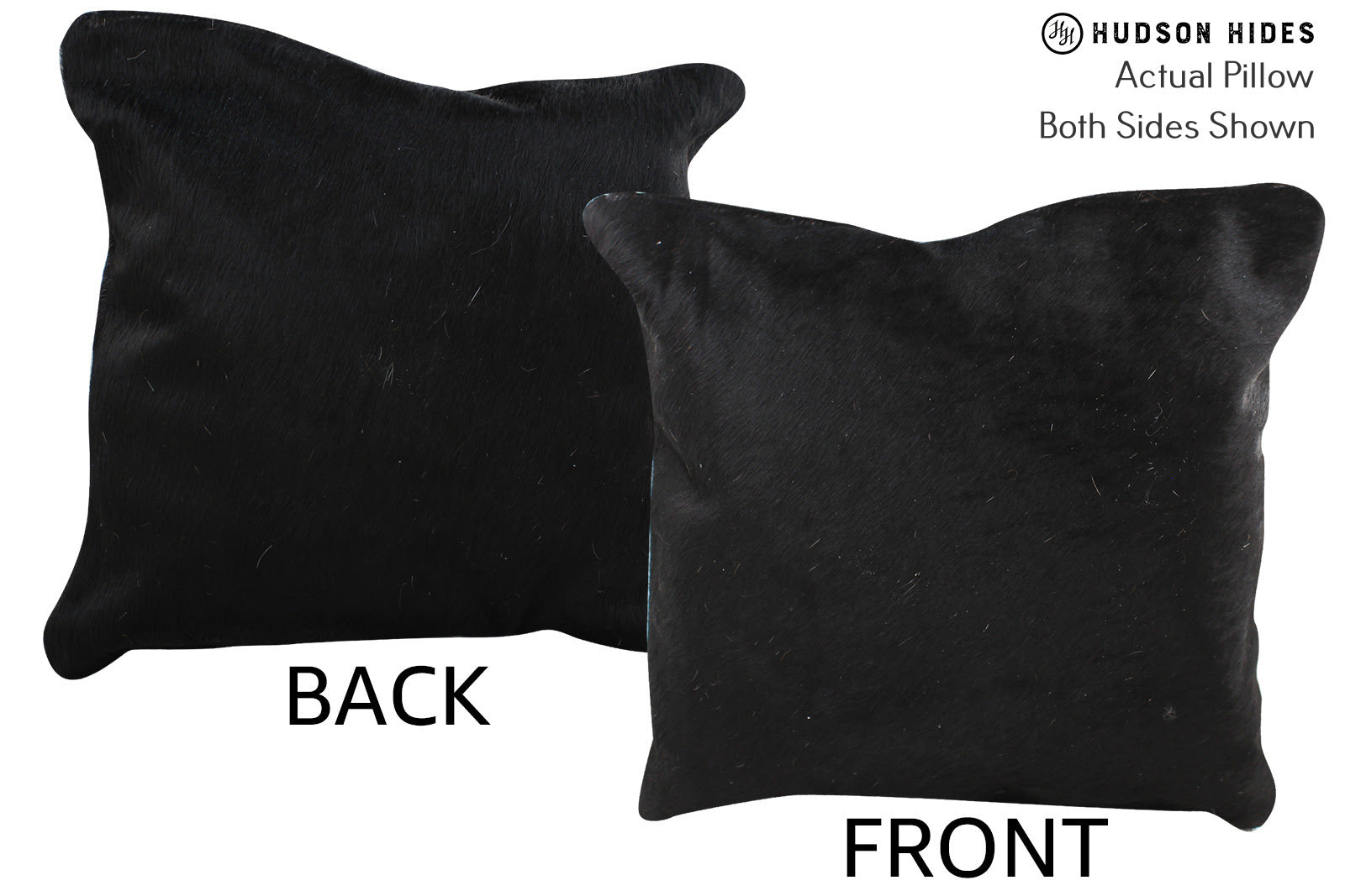 Solid Black Cowhide Pillow #74987